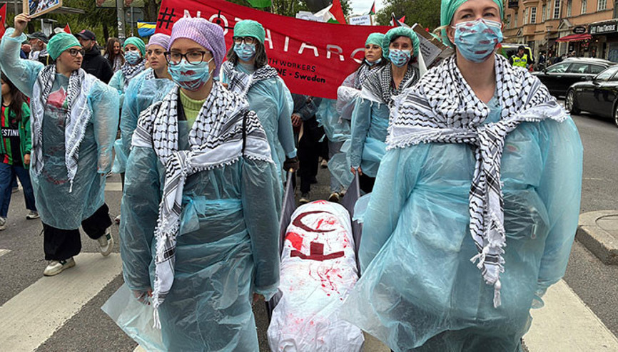 Binlerce kişi Stockholm’de toplandı: ‘Filistin’de katliam var’