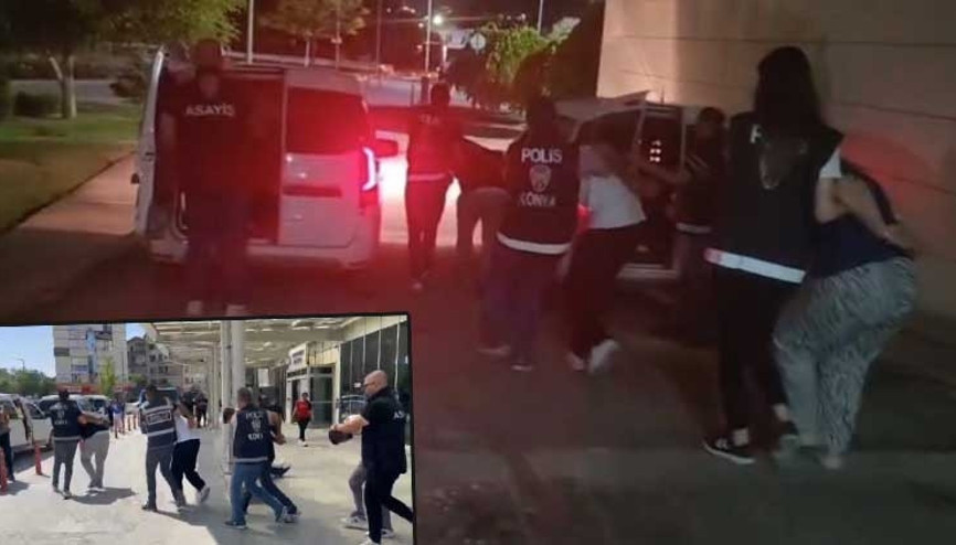 Masaj salonu kılıfıyla faaliyet göstermiş... Konyada suç çetesi çökertildi