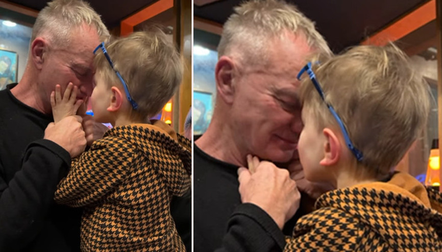 Efsane şarkıcı ne muhteşem bir dede olmuş... Dokuz yaşındaki torunu hem duyamıyor, hem konuşamıyor... Bu sevginin sözcüklere hiç ihtiyacı yok