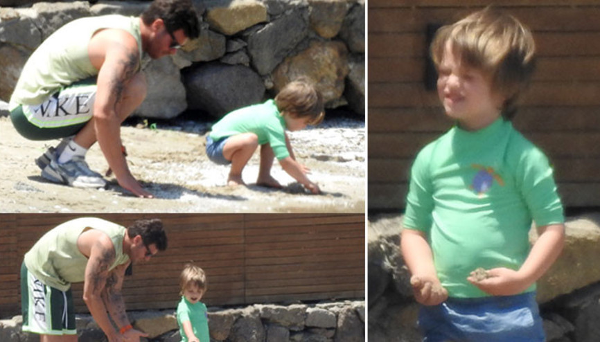 Kurt plaja indi Kıvanç Tatlıtuğ ve oğlunun eğlenceli anları...