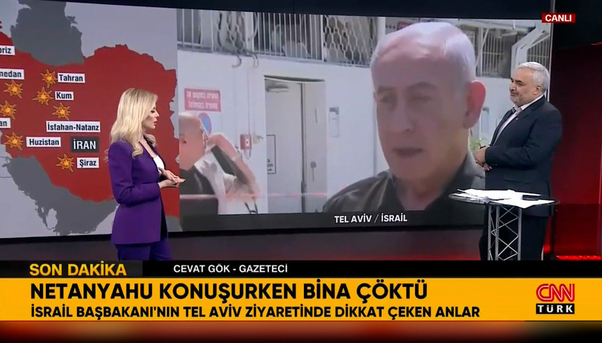 Netahyahu konuşurken bina çöktü