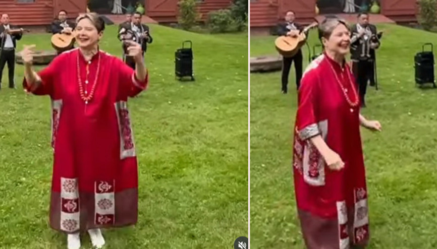 Ünlü yıldız doğum günü için evine müzik grubu çağırdı... Bir neşe, pür neşe yeni yaşına girdi