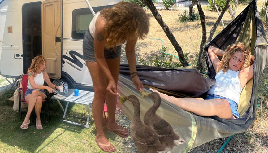 Ünlü oyuncu karavan tatilinde... 5 yıldızlı otel yerine kamp