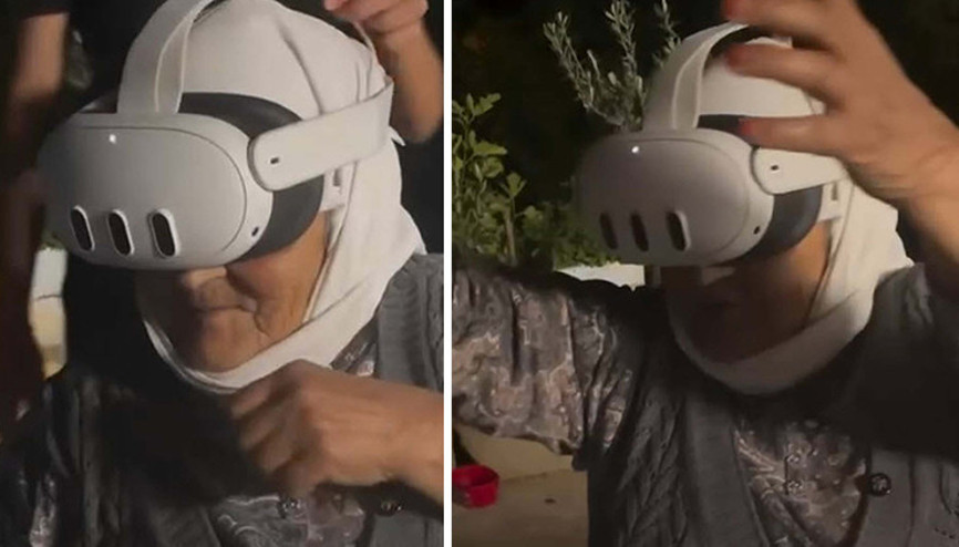 Hafize Nineye sanal gerçeklik gözlüğü taktılar, verdiği tepki gündem oldu