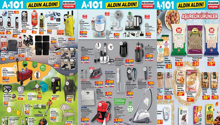RAFLARA GELİYOR A101 AKTÜEL ÜRÜNLER KATALOĞU 26 HAZİRAN 2025 || A101 indirim afişi bu hafta ürünleri neler Dondurma makinesi, aşurelik ürünler, basınçlı yıkama makinesi A101lere geliyor...
