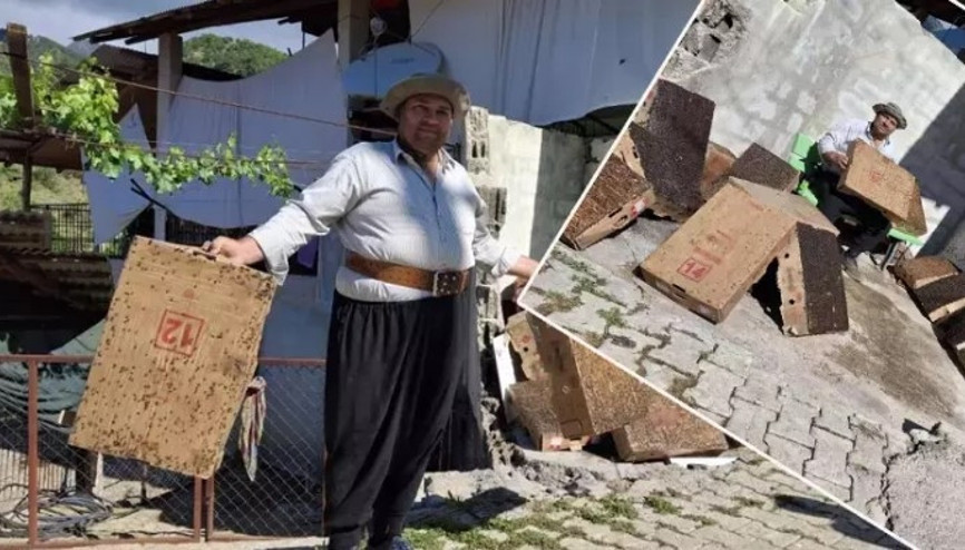 Adana kırsalında, sinek sorununa karşı kendi yöntemiyle binlerce sineği yakaladı