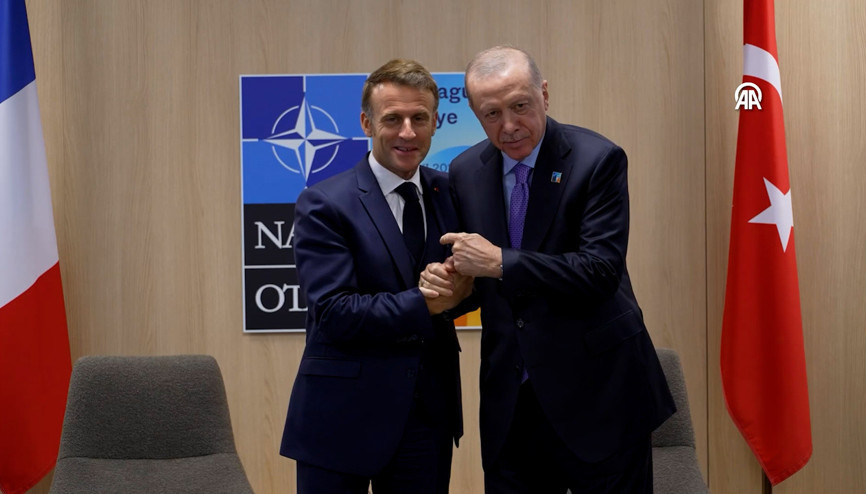 Cumhurbaşkanı Erdoğan, Fransa Cumhurbaşkanı Macron ile bir araya geldi