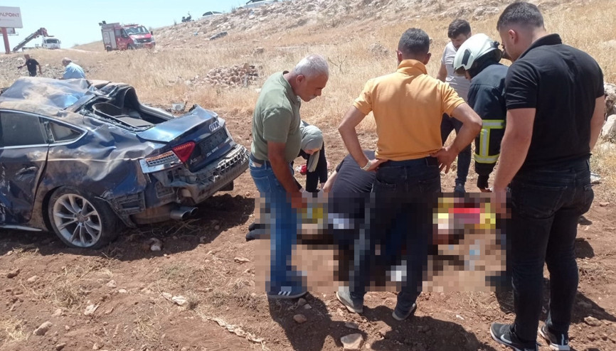 Gercüşte otomobil takla attı: 2 yaralı