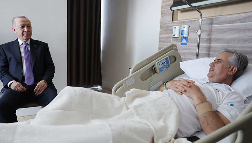 Cumhurbaşkanı Erdoğandan Hasan Basri Yalçına ziyaret