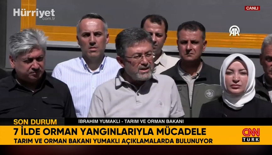 Tarım ve Orman Bakanı Yumaklıdan orman yangınlarına ilişkin açıklama
