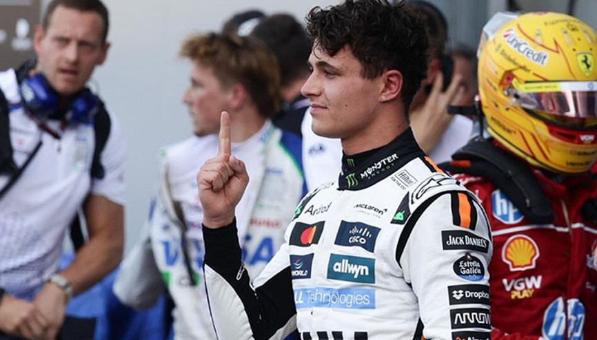 Formula 1 Avusturya Prixsinde pole pozisyonu Lando Norrisin