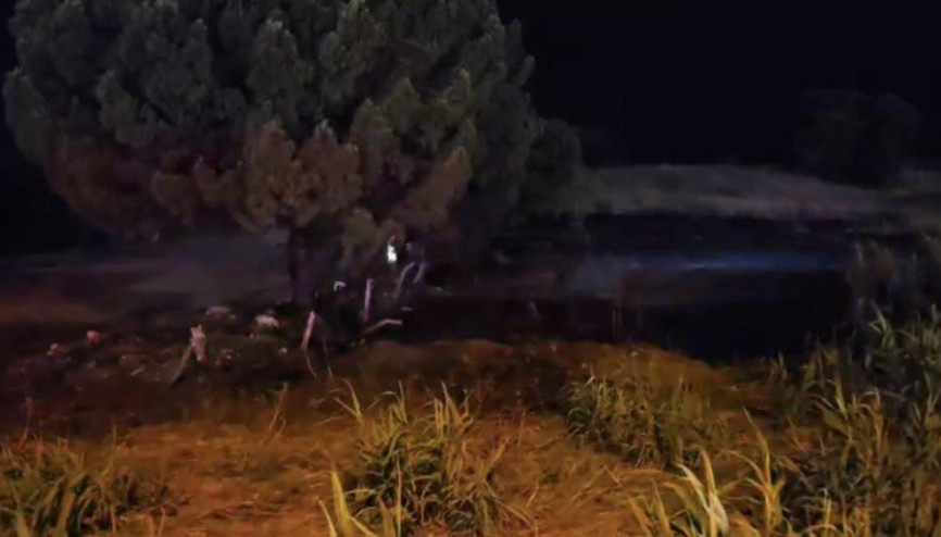 Düğünden atılan havai fişek otluk alanda yangın çıkardı