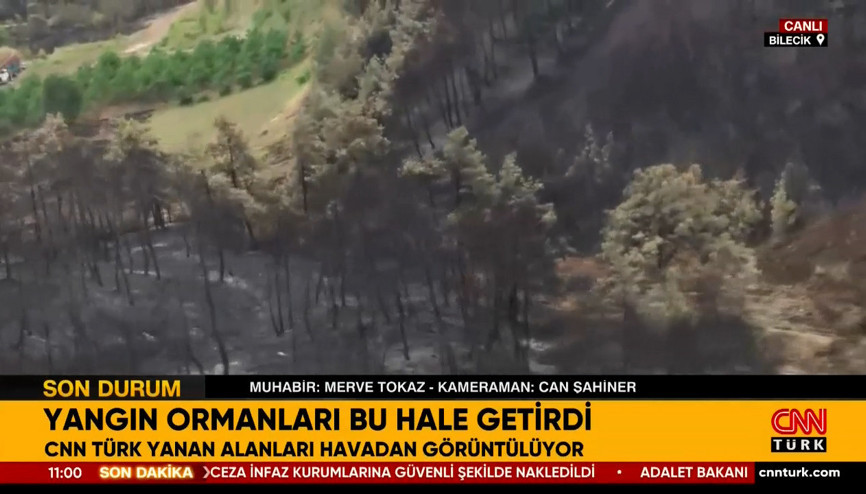 Orman yangınlarında son durum: Yanan alanlar havadan görüntülendi