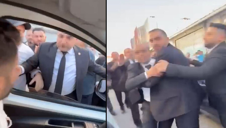 Düğün konvoyu yolu kapattı Tepki gösteren sürücü ve eşine saldırdılar