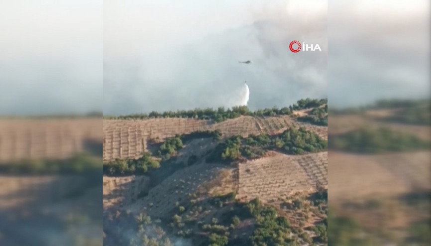 Akhisardaki orman yangını 4üncü gününde