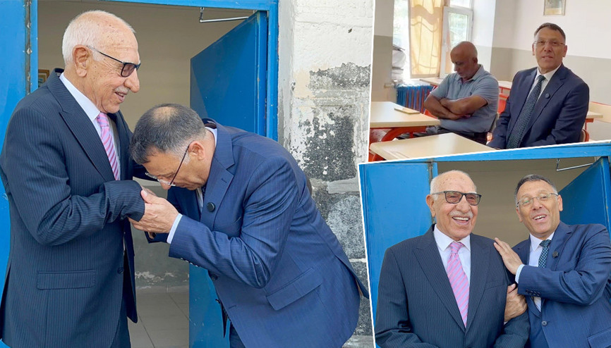 Rektör Gürel köy okulunda öğretmeniyle buluştu