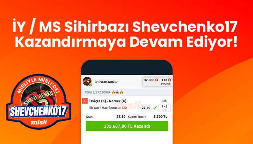 İY / MS Sihirbazı Shevchenko17 Kazandırmaya Devam Ediyor