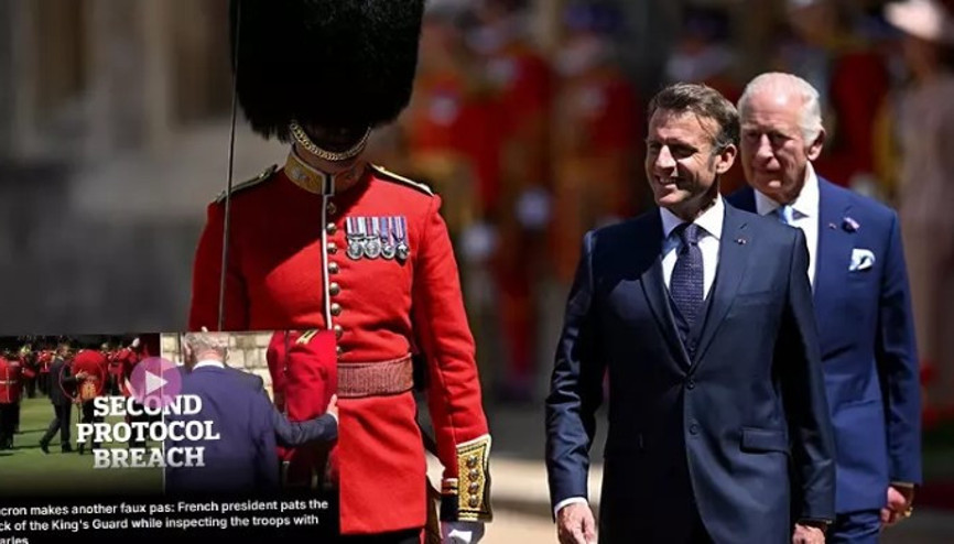 Macron, Kral III. Charles’la birlikte protokol kurallarını ihlal ettiği gerekçesiyle eleştirilerin odağı oldu