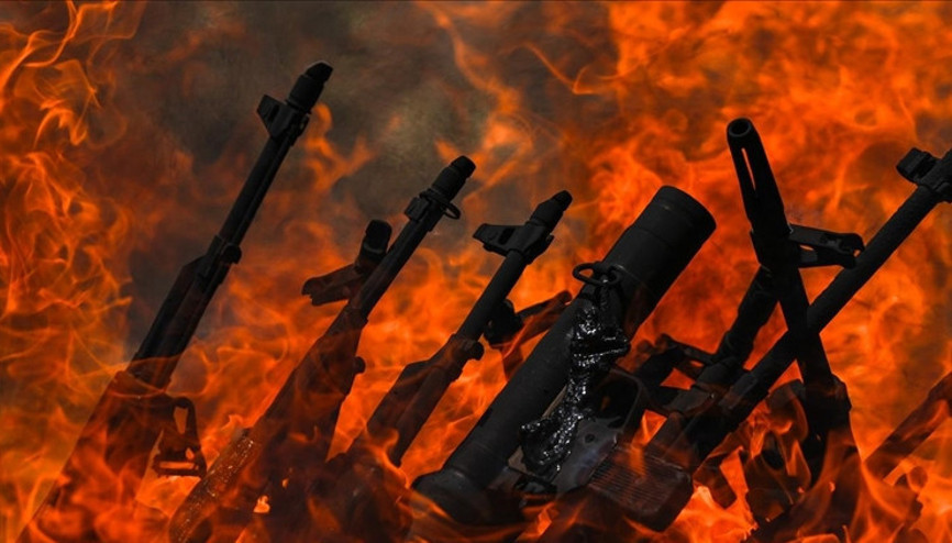 Teröristler silahları burada bıraktı