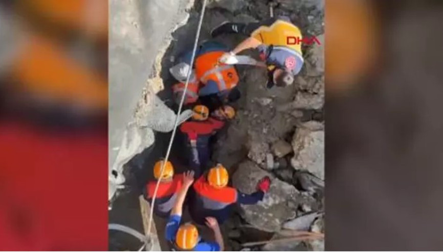 Sivas’ta tünel çevresinde yürütülen çalışmalar sırasında göçük meydana geldi