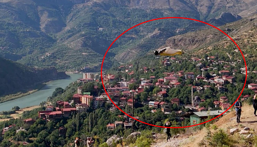 Erzincanda yarasa adam şaşkınlığı: 220 kilometre süratle Kemaliye halkının üzerinden uçtu