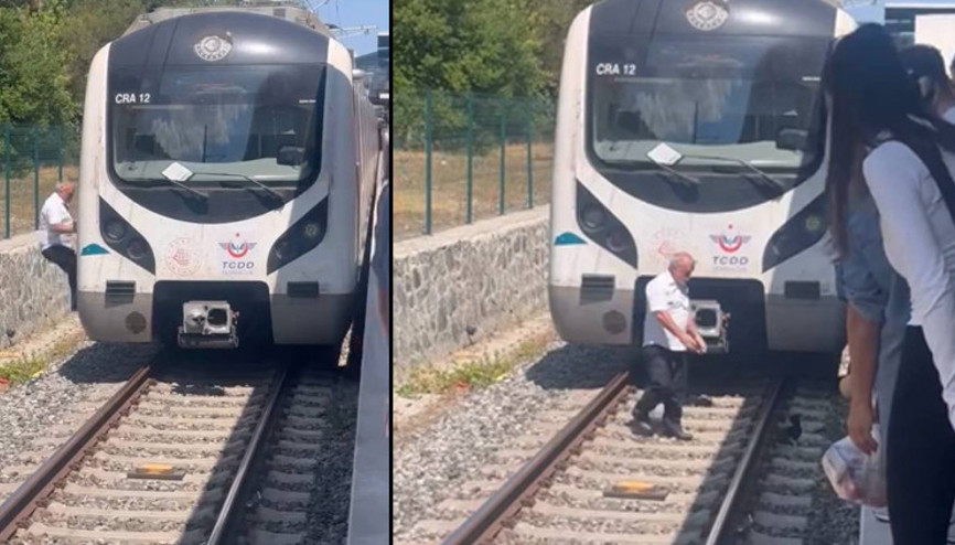 Makinistin dikkati yavru kediyi kurtardı