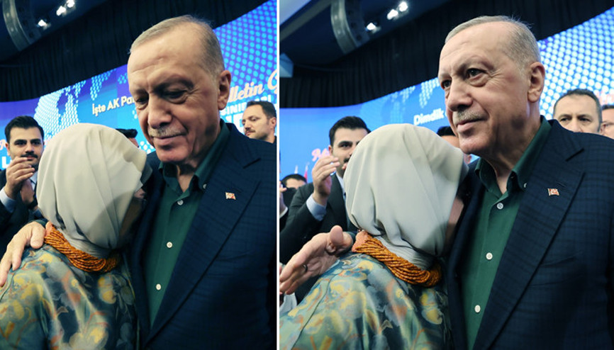 Cumhurbaşkanı Erdoğanın konuşması sonrası Emine Erdoğanın duygusal anları
