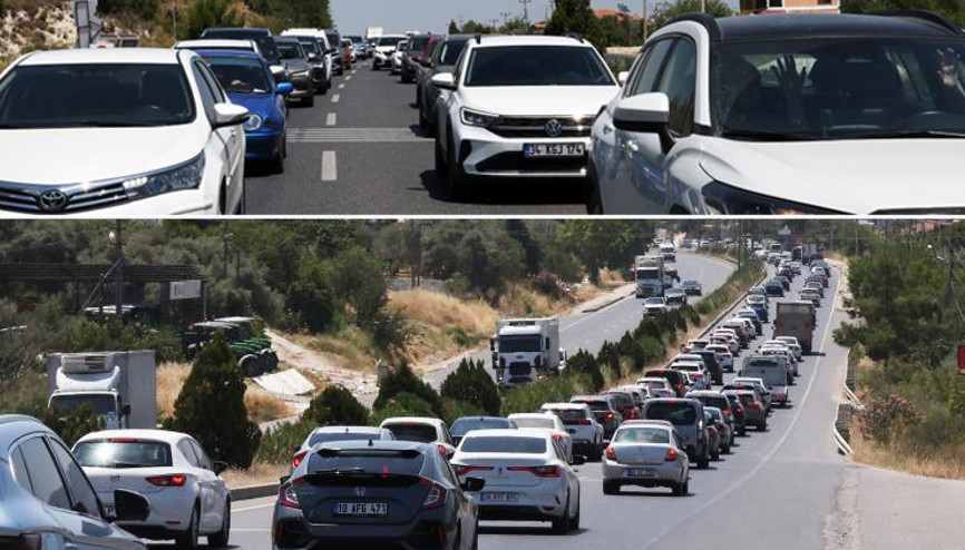Bir ucu Aydın diğer ucu Muğlada 60 kilometrelik karayolu tıkandı