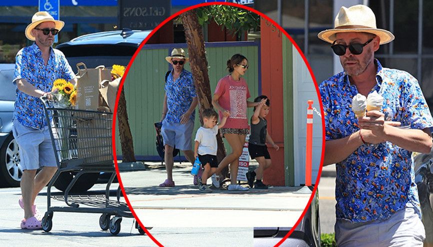 Eski çocuk yıldız artık aile babası… İki oğlu yanında, bir elinde dondurmalar bir elinde alışveriş arabası…