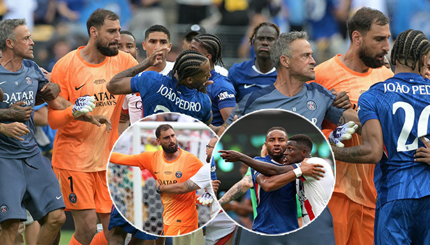 Chelsea - PSG maçının sonunda ortalık karıştı Luis Enrique, yıldız futbolcuya vurdu Chelsea - PSG maçının sonunda ortalık karıştı Luis Enrique, yıldız futbolcuya vurdu