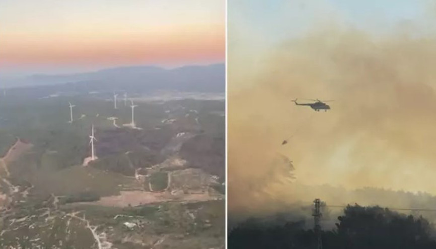 İzmir Urla’da orman yangını... Aliağa’da ot yangını kontrol altında