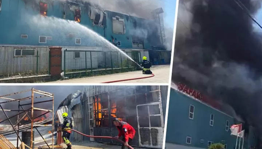 Boluda fabrika yangını: Ekipler müdahale ediyor