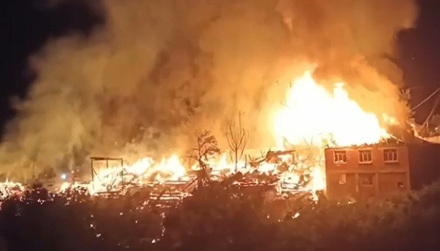 Boluda 2 ev ile 10 samanlık yandı, çok sayıda küçük ve büyükbaş öldü