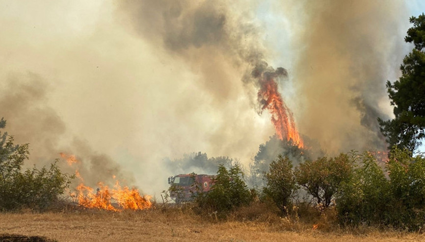 Çanakkalede korkutan orman yangını