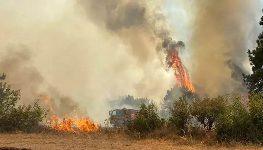 Çanakkalede orman yangını: Havadan ve karadan müdahale ediliyor