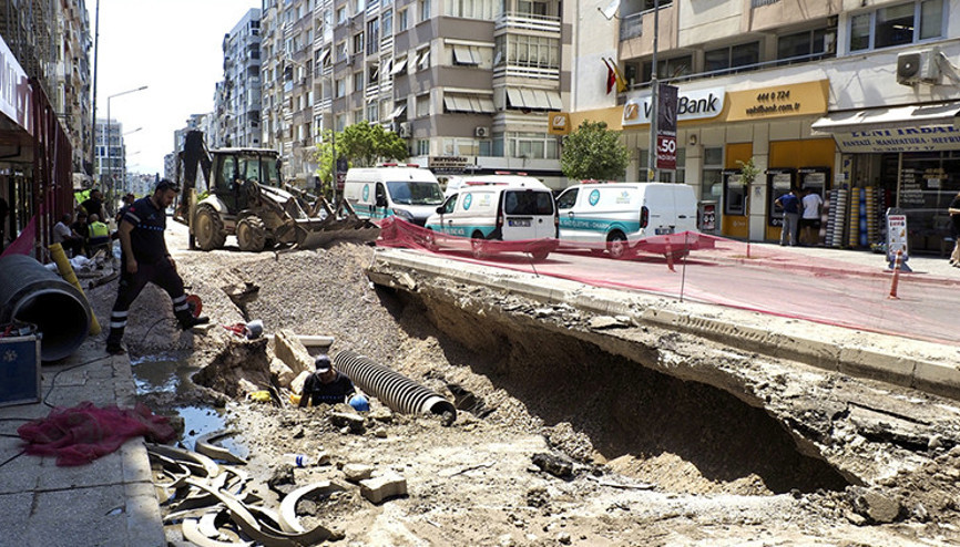 İzmirde doğal gaz borusunda patlama