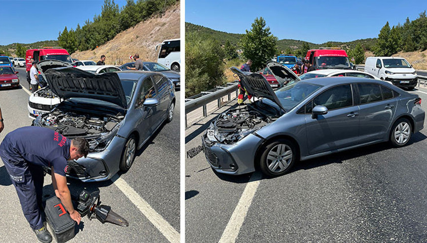 Asfaltın erimesi zincirleme kazaya neden oldu: 8 yaralı Asfaltın erimesi zincirleme kazaya neden oldu: 8 yaralı