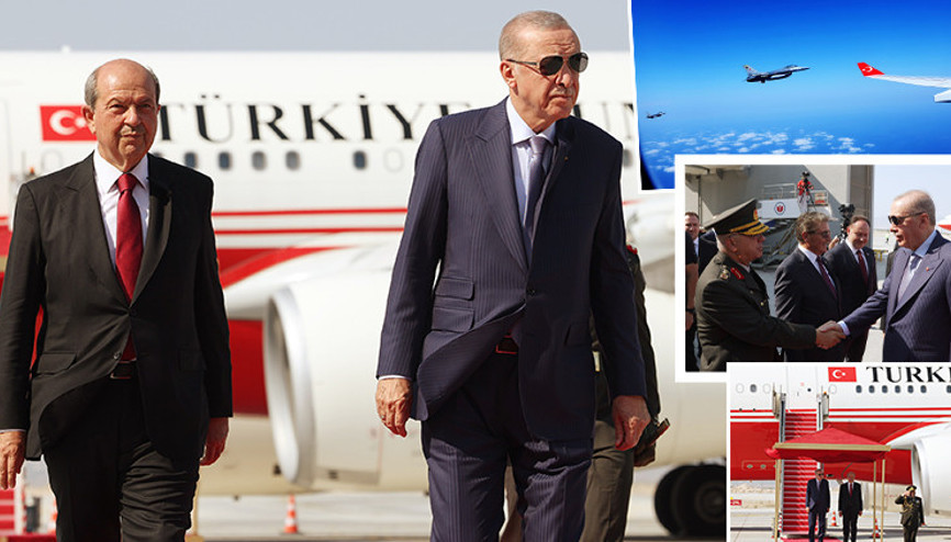 Cumhurbaşkanı Erdoğan, KKTCde resmi törenle karşılandı