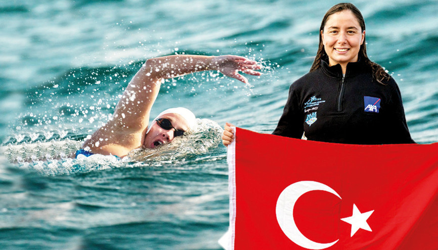 Bengisu rekor kırdı... 10 saatte 42 bin kulaç attı