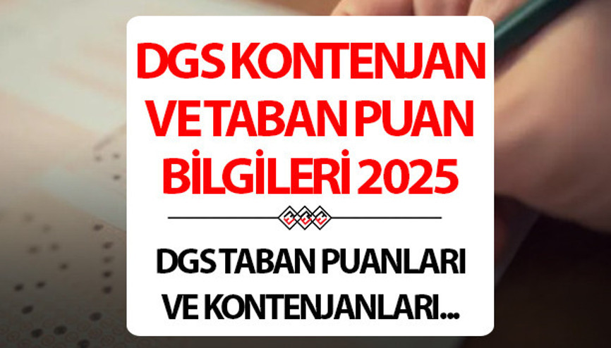 DGS TABAN PUANLARI 2025 VE KONTENJANLARI TABLOSU || ÖSYM DGS taban ve tavan puanları, başarı sıralamaları ve kontenjanları