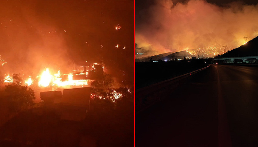 Bursa-Ankara yolu trafiğe kapatıldı mı, neden kapatıldı Bursa Çevre Yolu trafiğe ne zaman açılacak Alevler yerleşim yerlerine yaklaşıyor Bursa-Ankara yolu trafiğe kapatıldı mı, neden kapatıldı Bursa Çevre Yolu trafiğe ne zaman açılacak Alevler yerleşim yerlerine yaklaşıyor