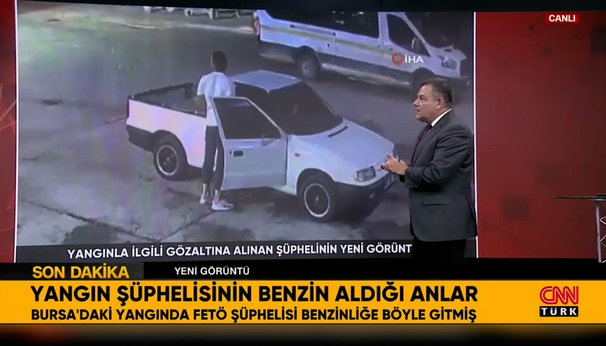 Bursadaki yangında gözaltına alınan şüpheliden yeni görüntü