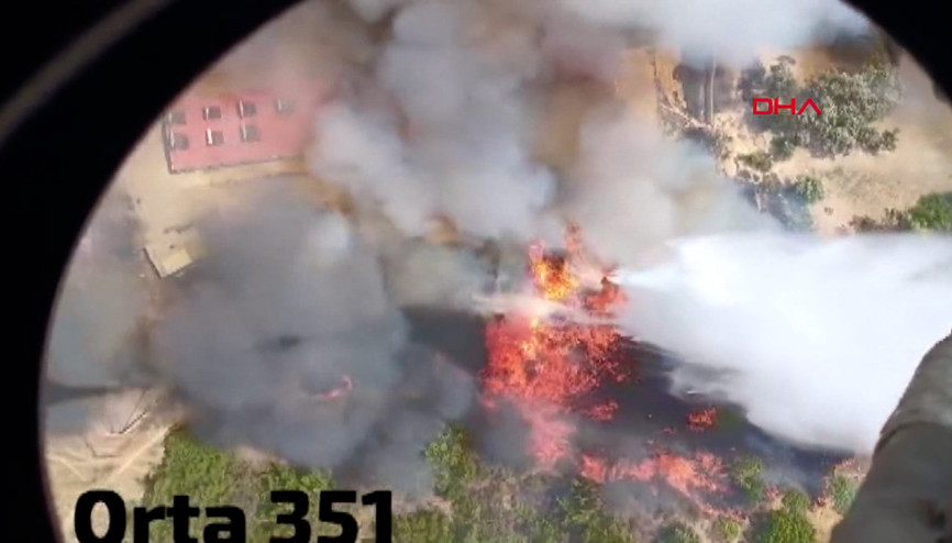 İzmirin Bornova ilçesinde orman yangını