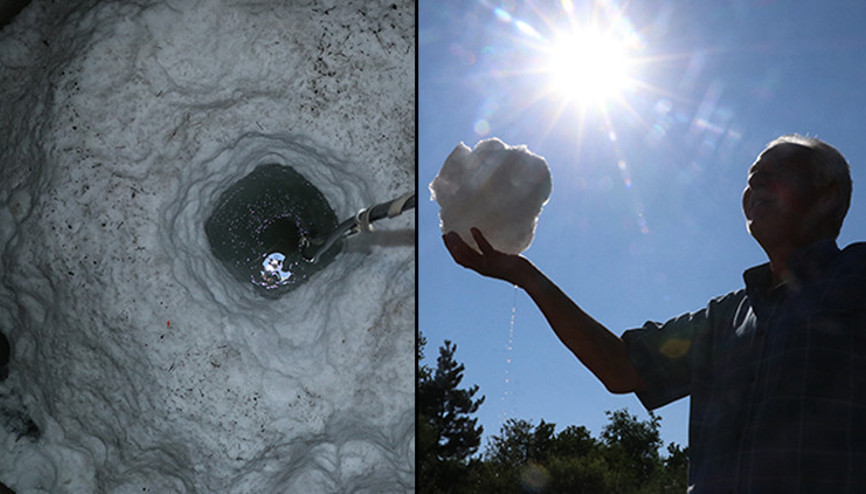 Kışın yağan karı fırsata çeviriyorlar Kar kuyusuyla serinliyorlar: Sıcaklar bize etki etmiyor