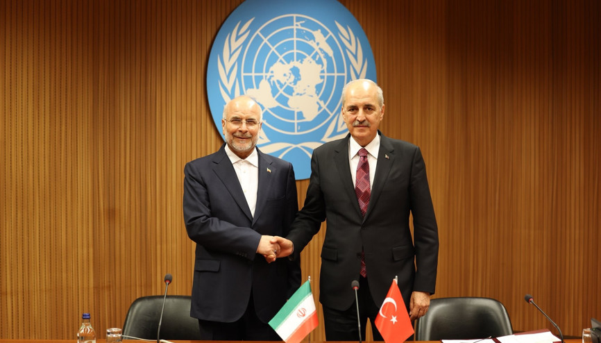 TBMM Başkanı Kurtulmuş, İran Meclis Başkanı Kalibaf ile görüştü