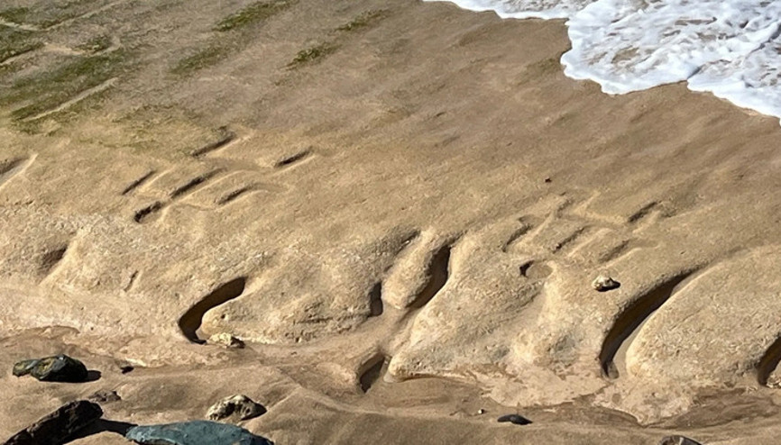 Hawaii’de 500 yıllık kaya sanatı dalgalar geri çekilince ortaya çıktı Hawaii’de 500 yıllık kaya sanatı dalgalar geri çekilince ortaya çıktı