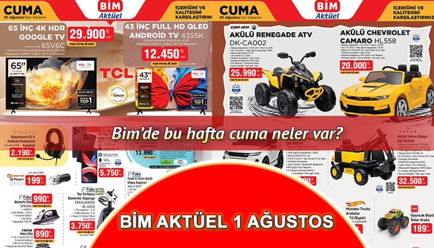 BİM BROŞÜR SATIŞA BİM AKTÜEL 1 AĞUSTOS 2025 KATALOĞU (bim.com.tr online alışveriş) 🛒📌 || Bimde bu hafta cuma neler var Bim aktüel afişi Portatif Klima, Makarna Makinesi, Akülü Camaro getiriyor
