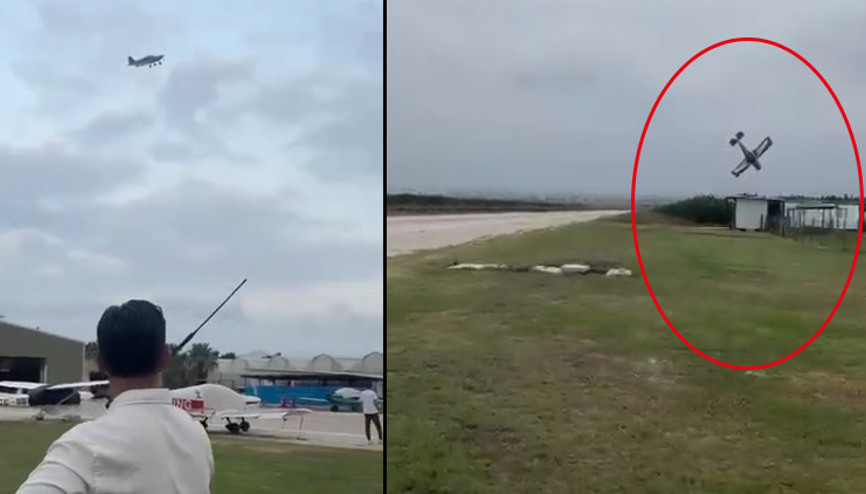 Adanada eğitim uçağı düştü Evet dedikten sonra facia geldi... O anlar kamerada