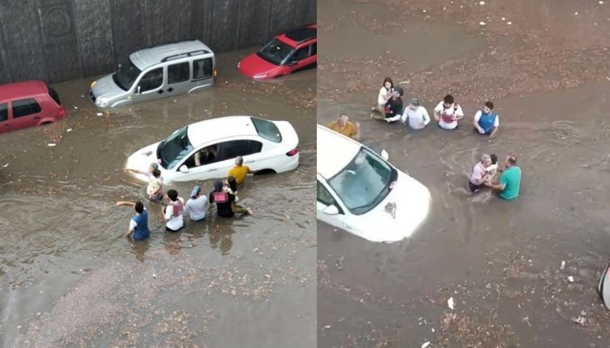 Sağanak yağışta onlarca araç ve vatandaş mahsur kaldı Sağanak yağışta onlarca araç ve vatandaş mahsur kaldı