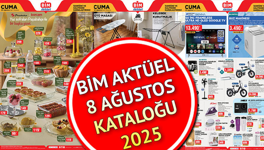 GELDİ BİM AKTÜEL 8 AĞUSTOS 2025 KATALOĞU- İNDİRİMLİ BROŞüR || BİMde bu hafta cuma neler var Bim afişi Dondurma Yapabilen Hamur Yoğurma Makinesi, Deniz Scooterı, Çamaşır Kurutma Askısı getiriyor.